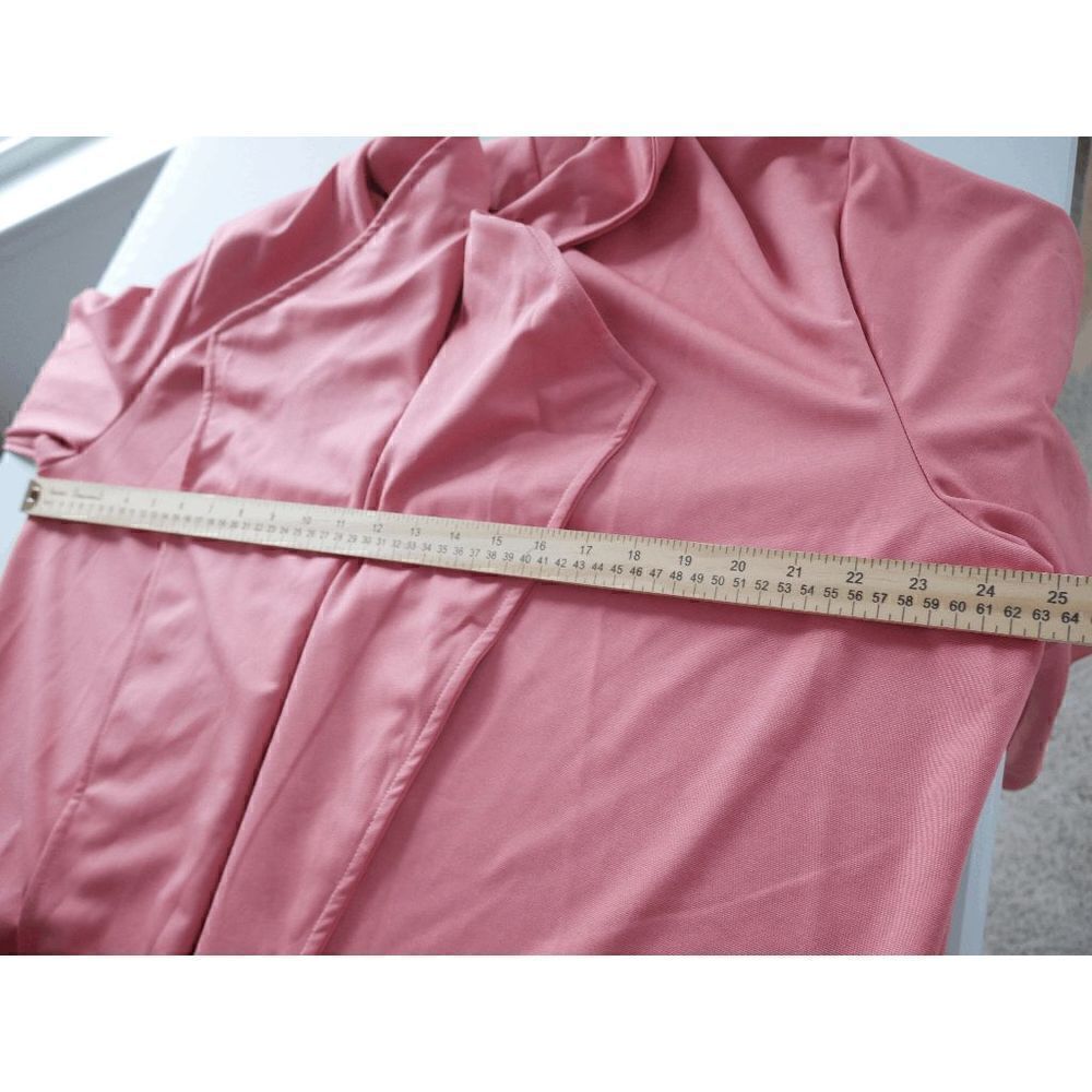 Mauve Drape-Front Three-Quarter Sleeve Blazer #1763-C7 - Picture 3 of 8